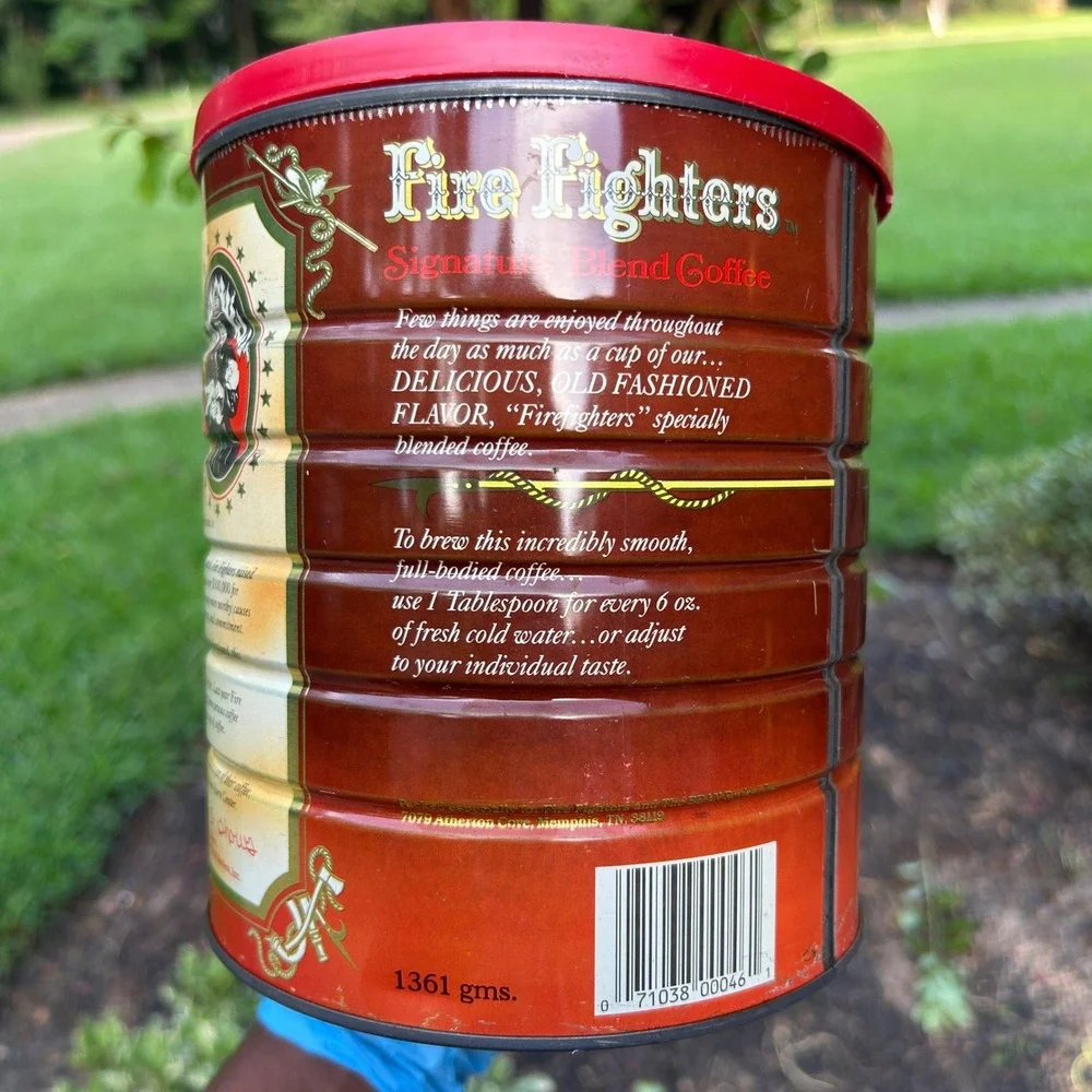 Vtg Fire Fighters Signature Blend Coffee Tin Special Ed 
